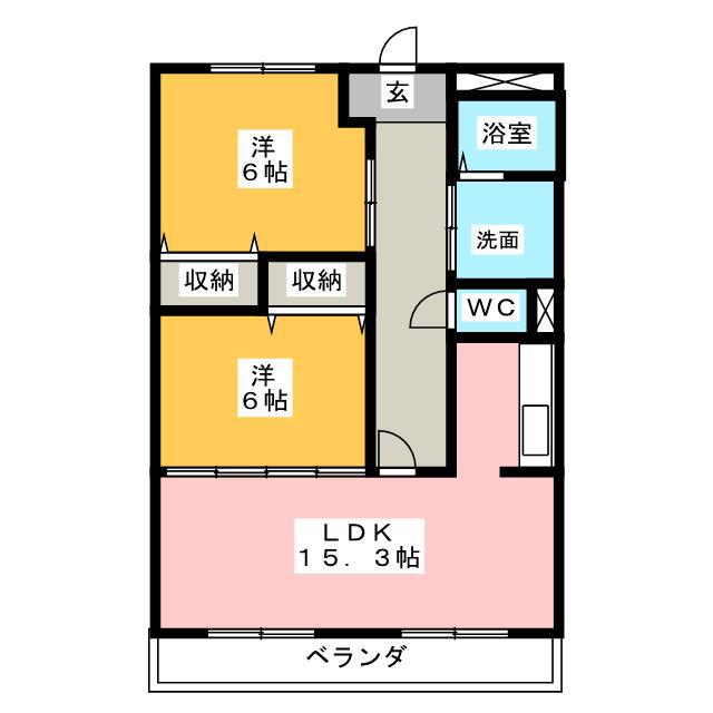 ロイヤルストーンレジデンス(2LDK/2階)の間取り写真