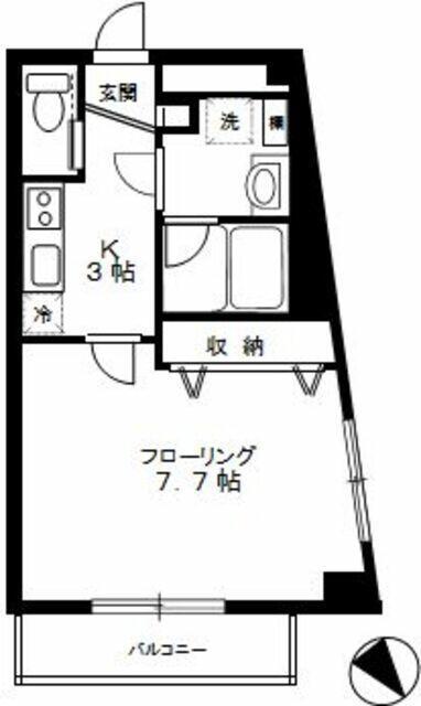 A・LA・MODE東向島(1K/2階)の間取り写真