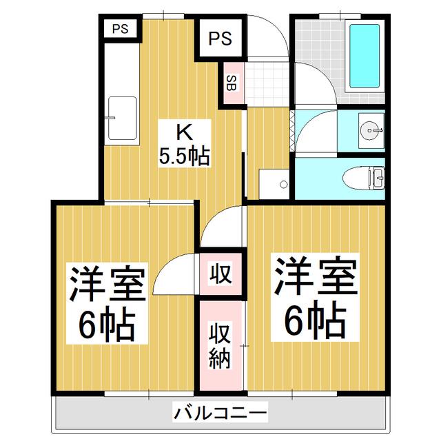 荒川ハイツ(2K/3階)の間取り写真