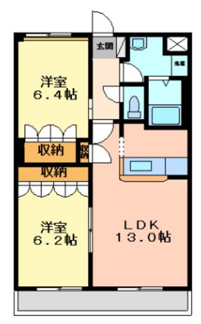 フォレストハウス(2LDK/1階)の間取り写真