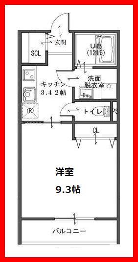 エクセルシス(1K/2階)の間取り写真
