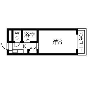 アベニューリップル長田I(1K/2階)の間取り写真