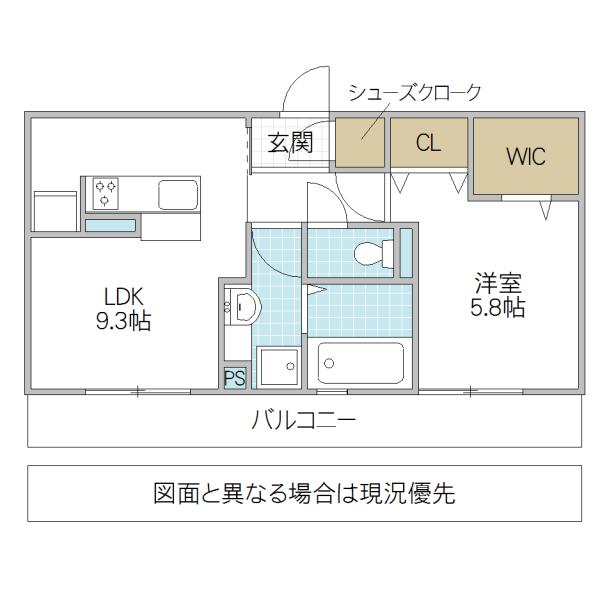 ハピネス D(1LDK/3階)の間取り写真