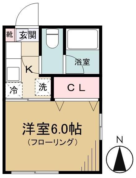 ハイツちとせ(1K/2階)の間取り写真