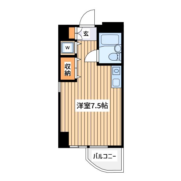 ハイホーム流山(ワンルーム/8階)の間取り写真
