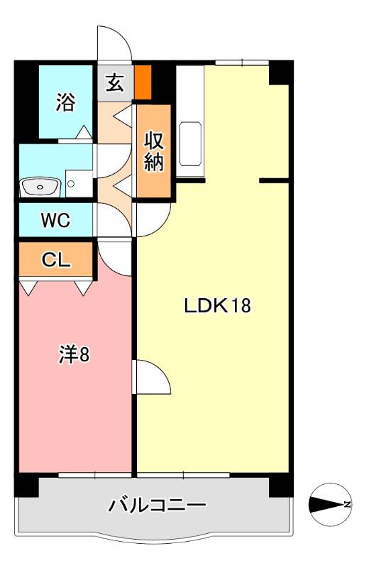 アークハイツ鹿田(1LDK/3階)の間取り写真