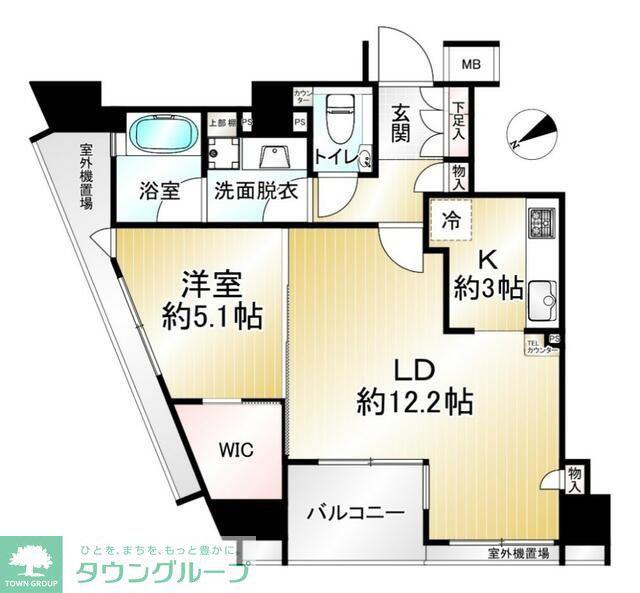 イトーピア武蔵野ブランマーク(1LDK/7階)の間取り写真