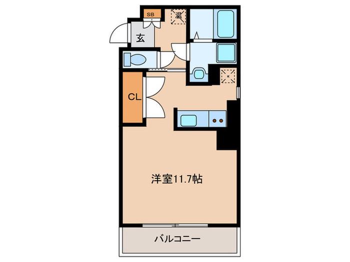 大阪謄写館ビル(ワンルーム/8階)の間取り写真
