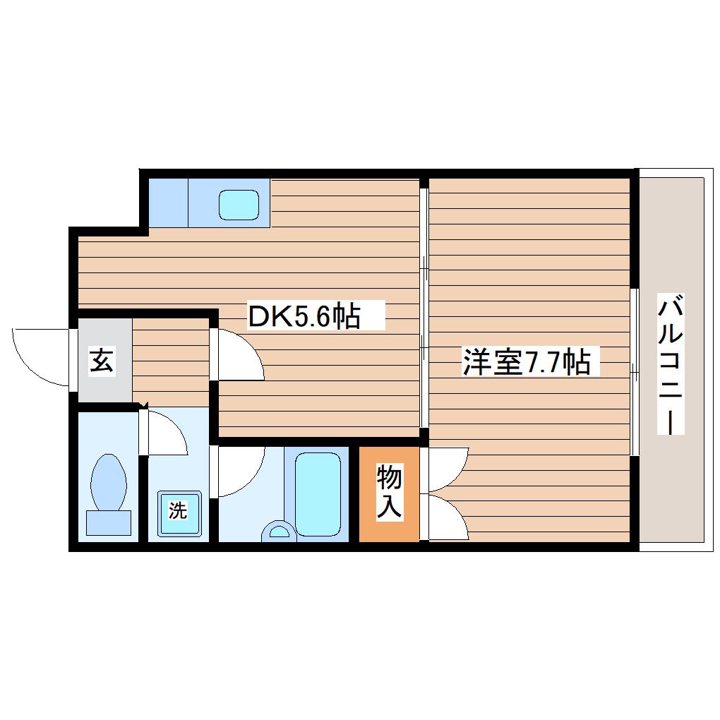 グランカーサ秀(1DK/1階)の間取り写真
