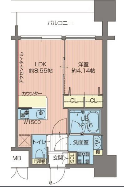 プレジオ城北(1LDK/3階)の間取り写真