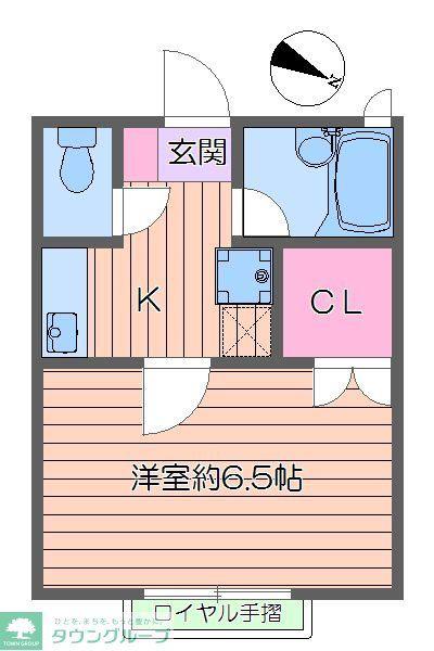 クレドールII(1K/1階)の間取り写真