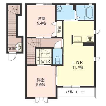 アーク パラシオン(2LDK/2階)の間取り写真