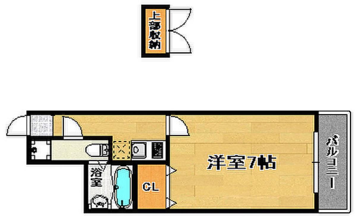 エステートモア博多グランA棟(1K/10階)の間取り写真