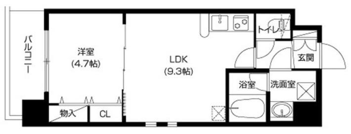 アーバネックス福島(1LDK/11階)の間取り写真