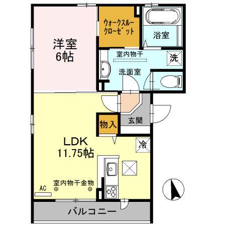 CHOUETTE(1LDK/1階)の間取り写真