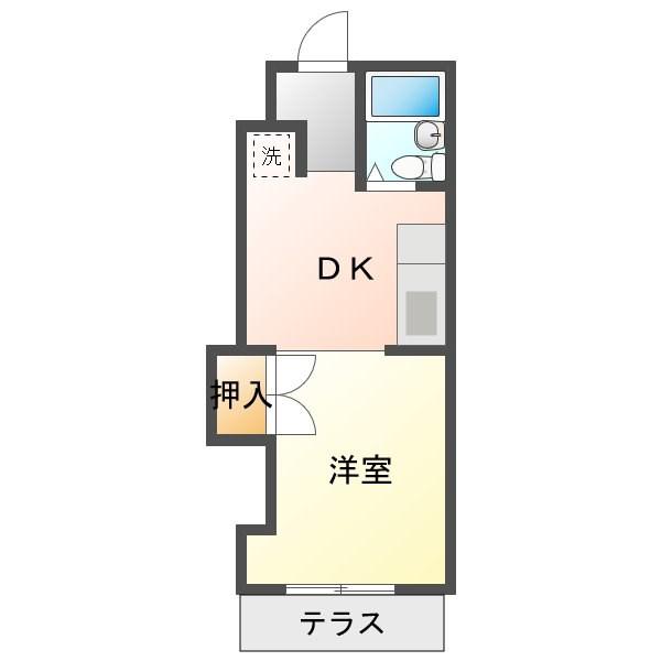 葵西BASE(1DK/3階)の間取り写真