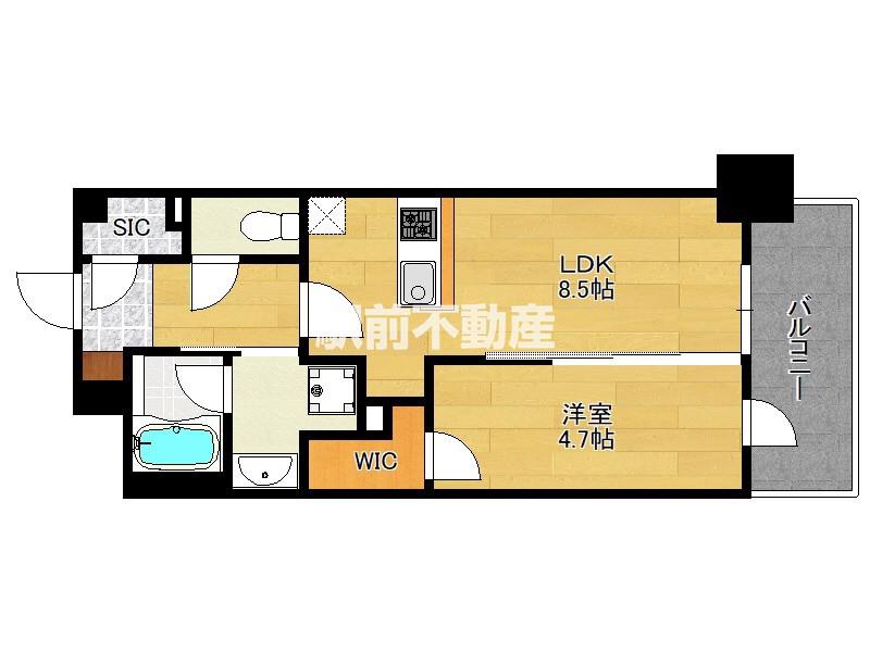 バウスステージ大濠(1LDK/2階)の間取り写真