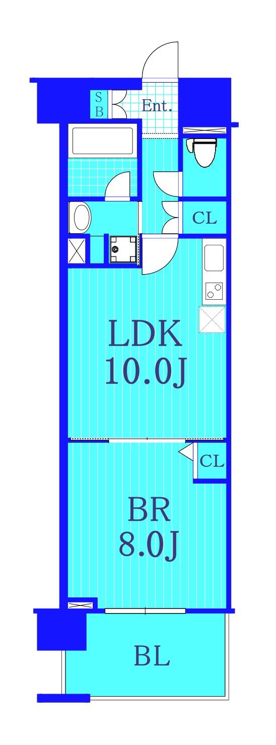 LA.PRYLE新横浜(1LDK/7階)の間取り写真