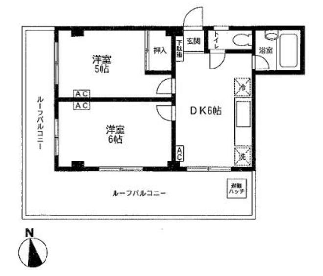 KMマンション(2DK/4階)の間取り写真