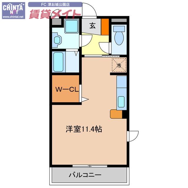 ソレイユコートS(ワンルーム/3階)の間取り写真