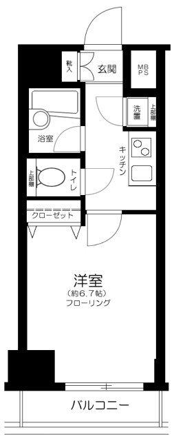 ソアブール御徒町コンフォート(1K/4階)の間取り写真