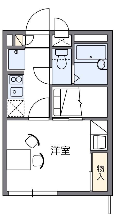 リベル丸山(1K/2階)の間取り写真