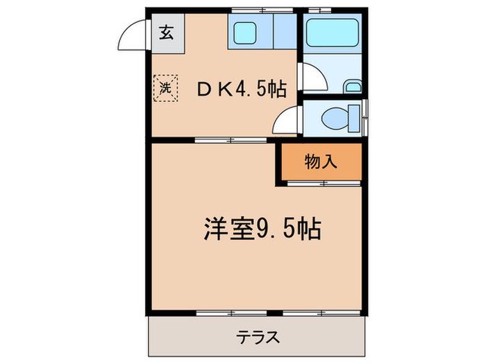 福馬荘(1DK/1階)の間取り写真