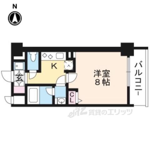 ベラジオ京都西院ウエストシティⅢ(1K/3階)の間取り写真
