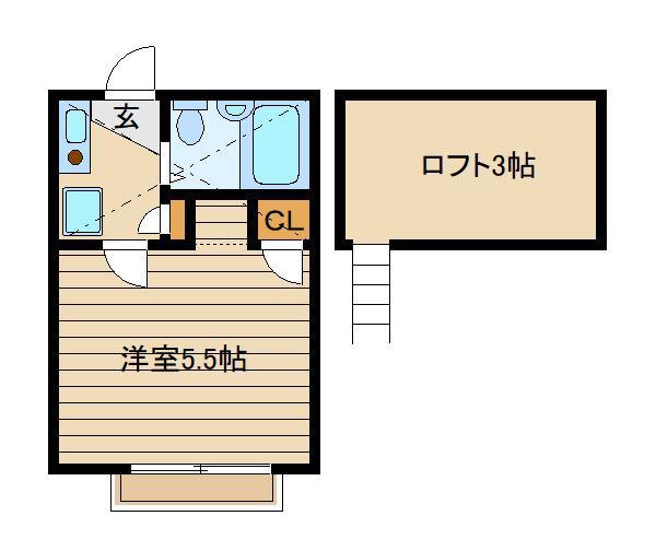 メープルエムエイチファイブ(1K/1階)の間取り写真