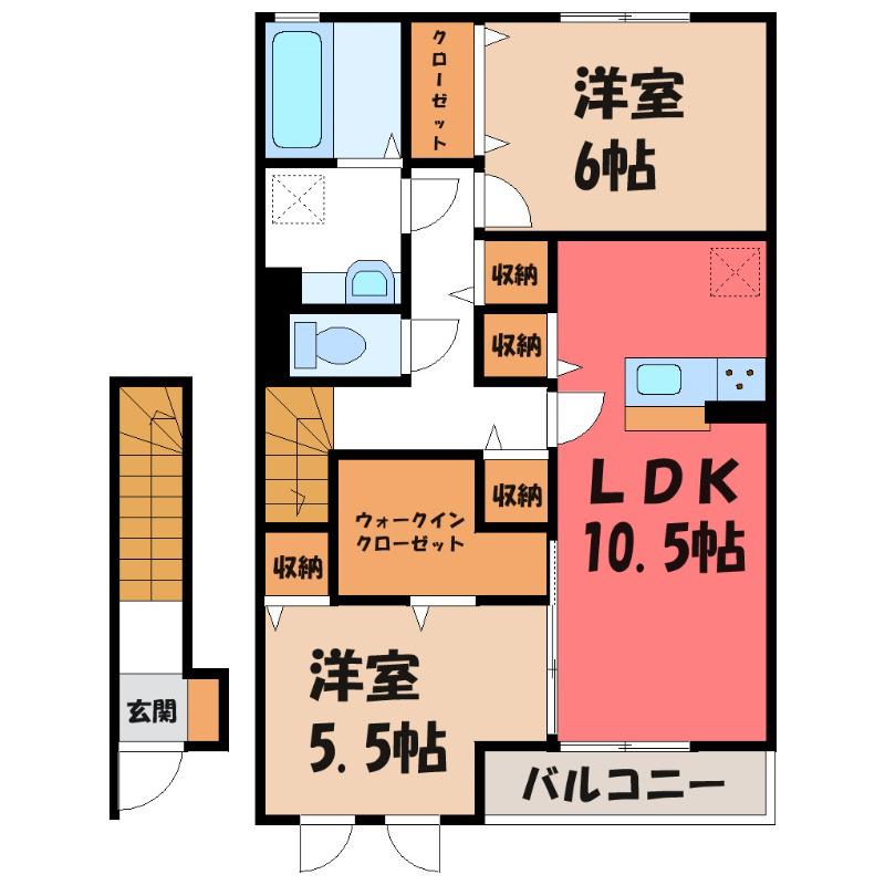 クラーレY(2LDK/2階)の間取り写真
