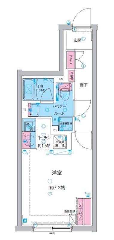 ジェノヴィア池袋(1K/4階)の間取り写真