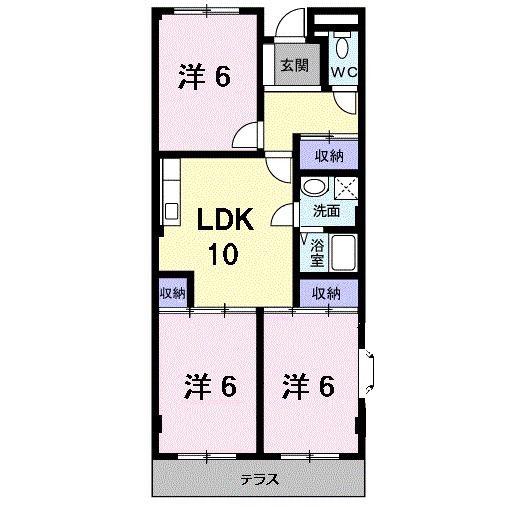 グリーンハイツ芝II(3LDK/1階)の間取り写真