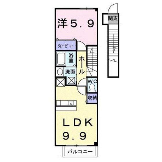 サングレイス(1LDK/2階)の間取り写真