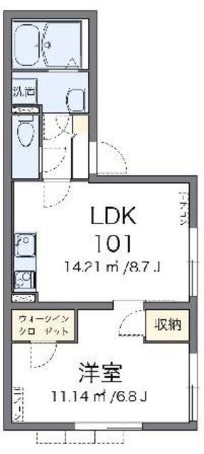 レオネクスト莉音(1LDK/2階)の間取り写真