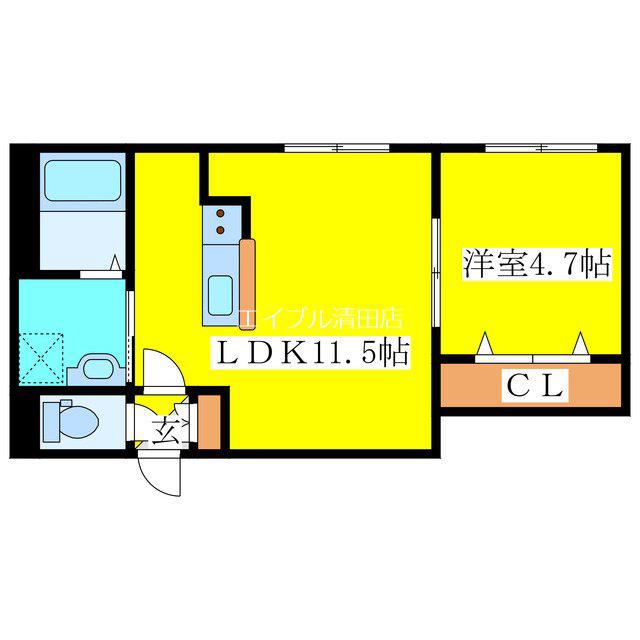 TONY TOWER KITAHIROSHIMA(1LDK/2階)の間取り写真
