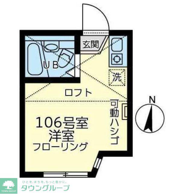 ユナイトKOKANエルリンガー(ワンルーム/1階)の間取り写真