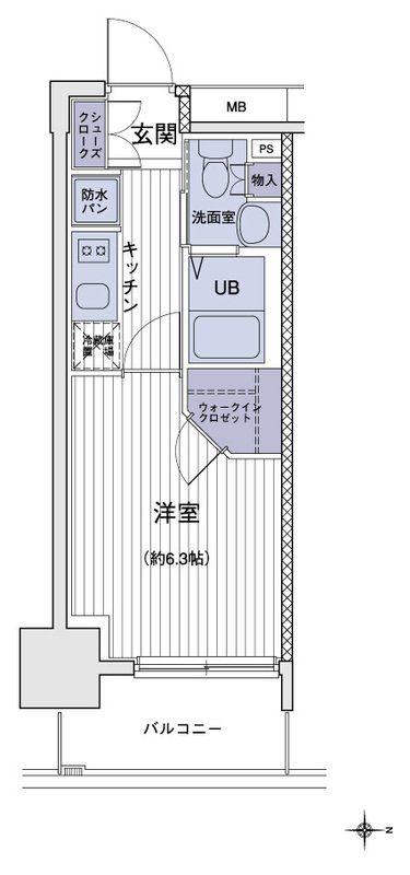 エスティメゾン大島(1K/8階)の間取り写真