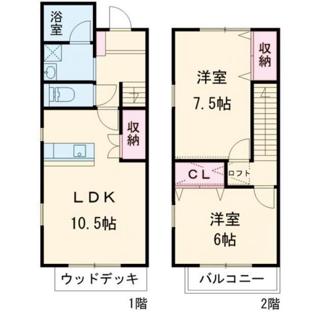 リブレアンジュ N棟(2LDK/1階)の間取り写真