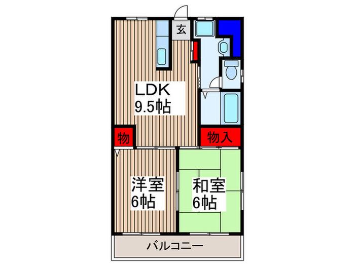 第5昭栄マンション(2LDK/4階)の間取り写真