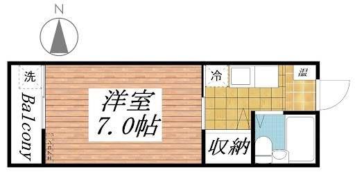 レジデンス小松原(1K/2階)の間取り写真