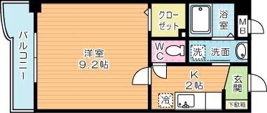 アビタシオン花の樹(1K/1階)の間取り写真