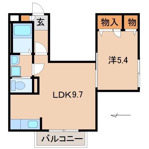 キャラ21(1LDK/3階)の間取り写真