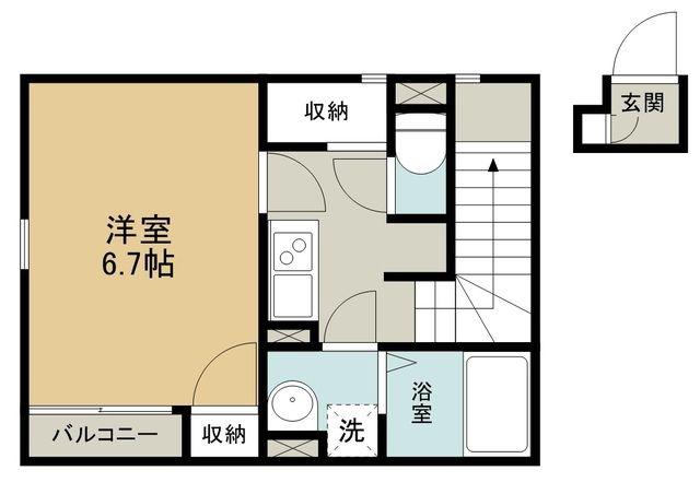 レオネクスト向台(1K/2階)の間取り写真