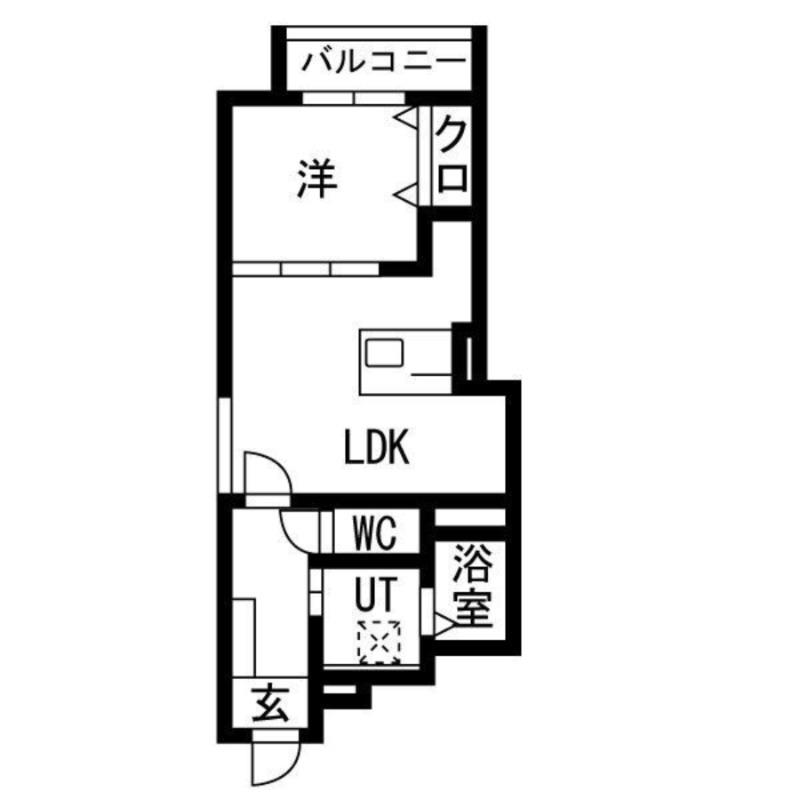 LA VITA COMODO SAPPORO ラ ヴィータ コーモド(1LDK/2階)の間取り写真