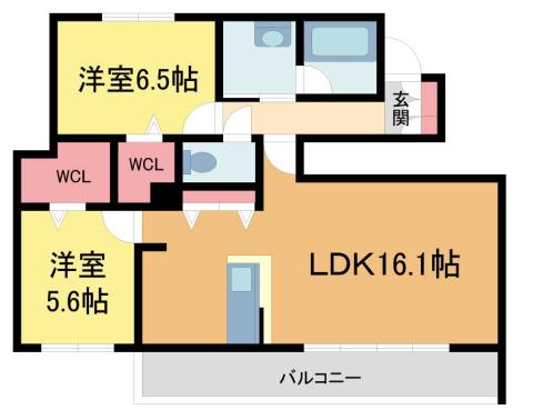 シャーメゾンルミエール御殿山(2LDK/1階)の間取り写真