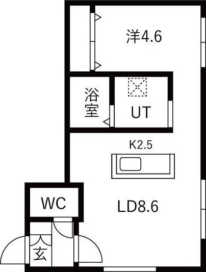 CREA ASABU(1LDK/2階)の間取り写真