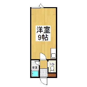 フラワーハイツ(ワンルーム/2階)の間取り写真