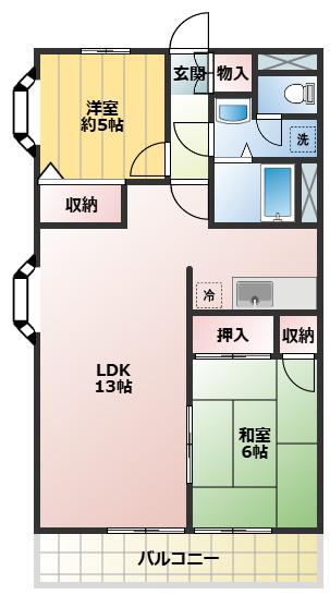 笹コーポ戸田(2LDK/2階)の間取り写真