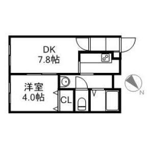 アンデス麻生(1DK/2階)の間取り写真