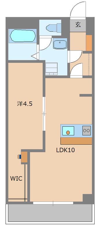 池田山ガーデンハイツ(1LDK/3階)の間取り写真
